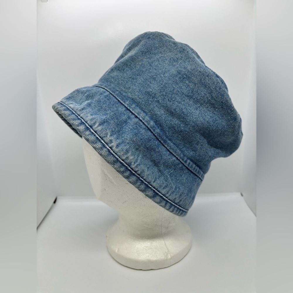 Y2K Streetwear Minimalist Denim Bucket Hat – Light Wash – - Picture 3 of 10